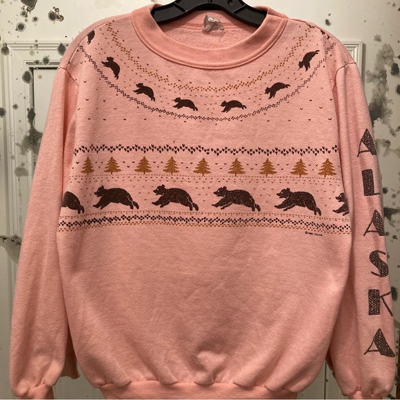 Vintage 80s Alaska Bear Wildlife 1983 Souvenir Sweatshirt - Picture 1 of 9